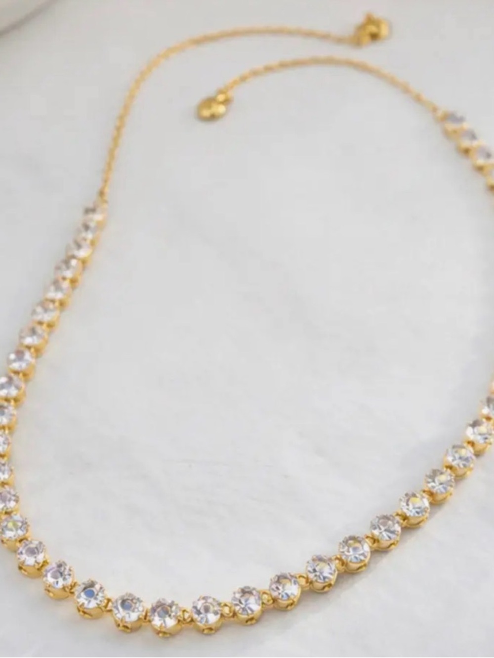Gold Waterproof Crystal Necklace - Women Jewelry